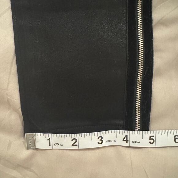 7 For All Mankind Side Zip High Waist Skinny Jeans in B(air) Black with Velvet - Picture 11 of 11